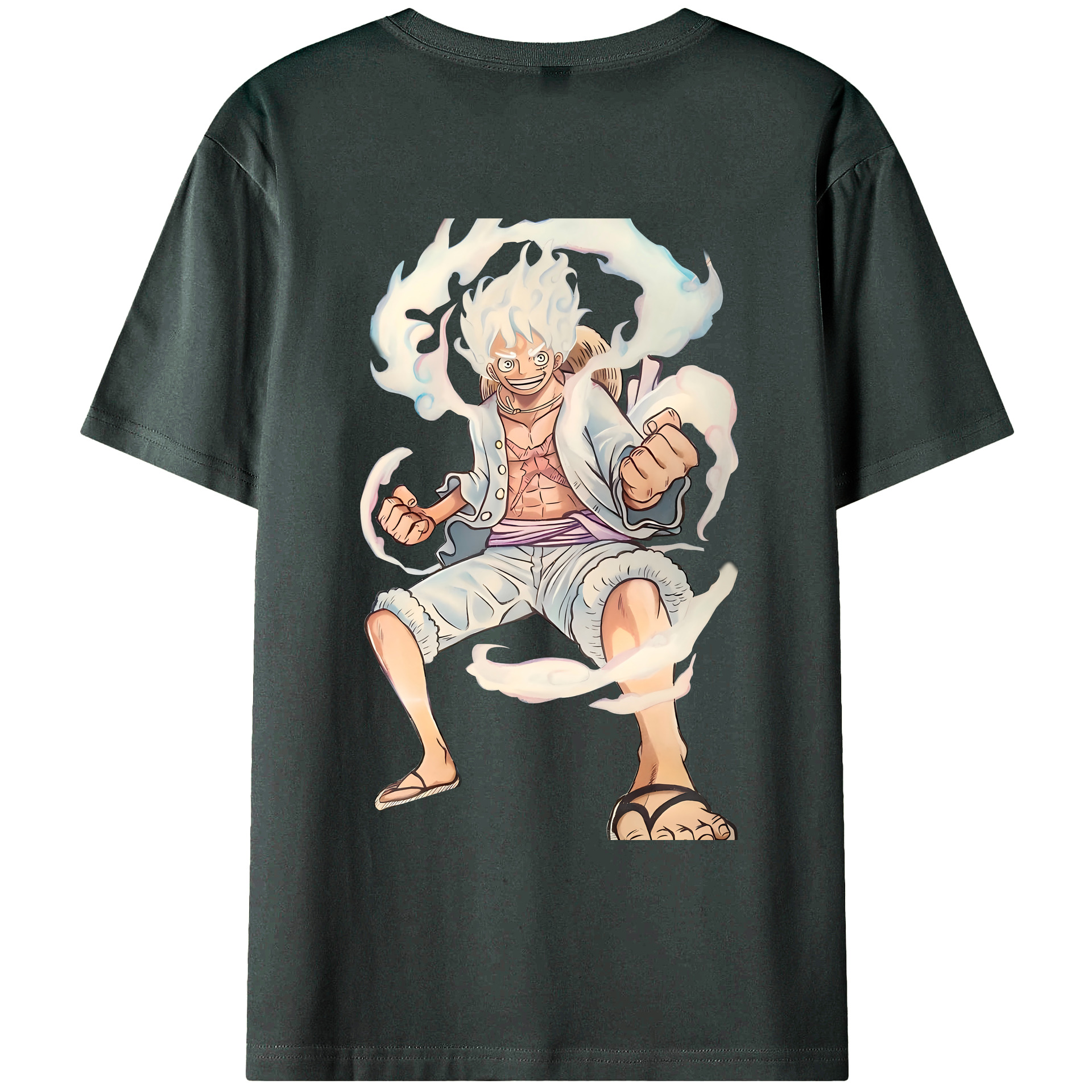 ワンピース モンキー・D・ルフィ ONE PIECE Monkey D. Luffy 綿100％ メンズ半袖Tシャツ（バックプリント） 通気性